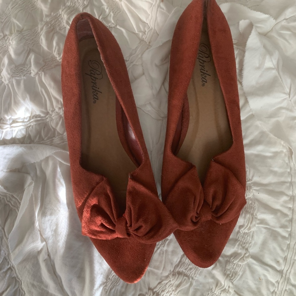 Rust kitten heels